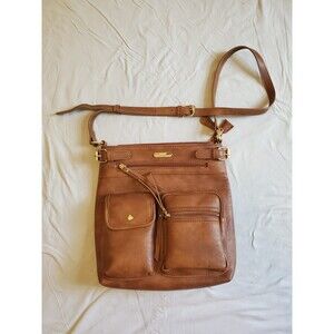 Telena Women’s Crossbody Purse Brown Vegan Leather Bag with Organizer Pockets